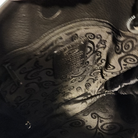 Brighton Black Leather Shoulder Bag with Heart Charm - Picture 8 of 9